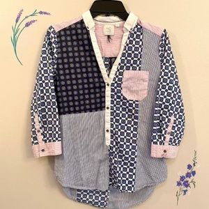 vintage color block flannel